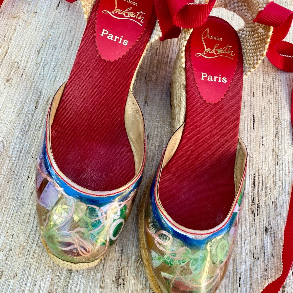 Christian Louboutin “Trash” Wedge Espadrilles Sandal